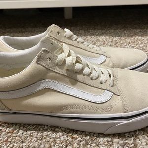 CREAM AND WHITE OLD SKOOL VANS